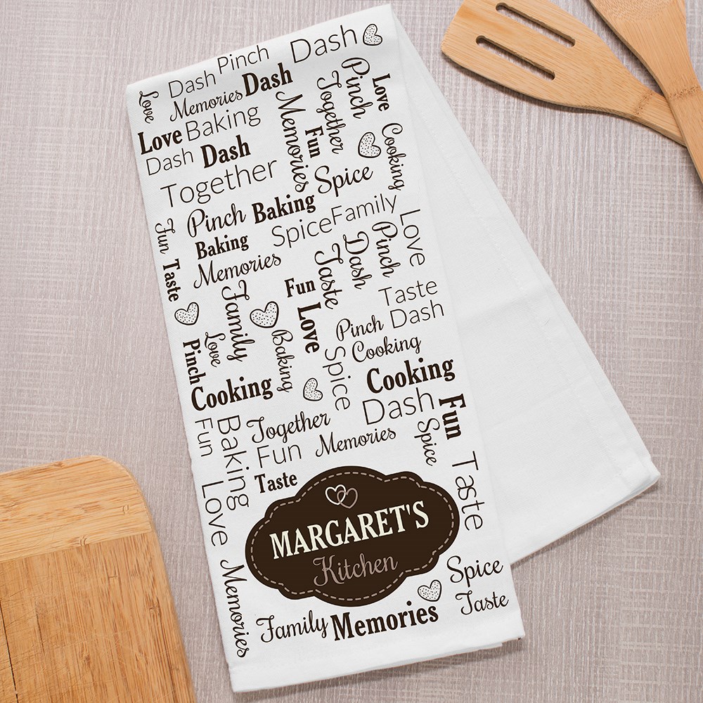 Personalized Label Word Art Dish Towel GiftsForYouNow