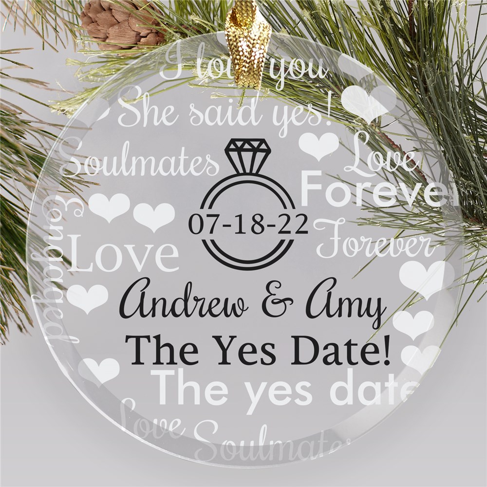 Personalized Engagement Ornaments | Customized Engaged Christmas Ornament