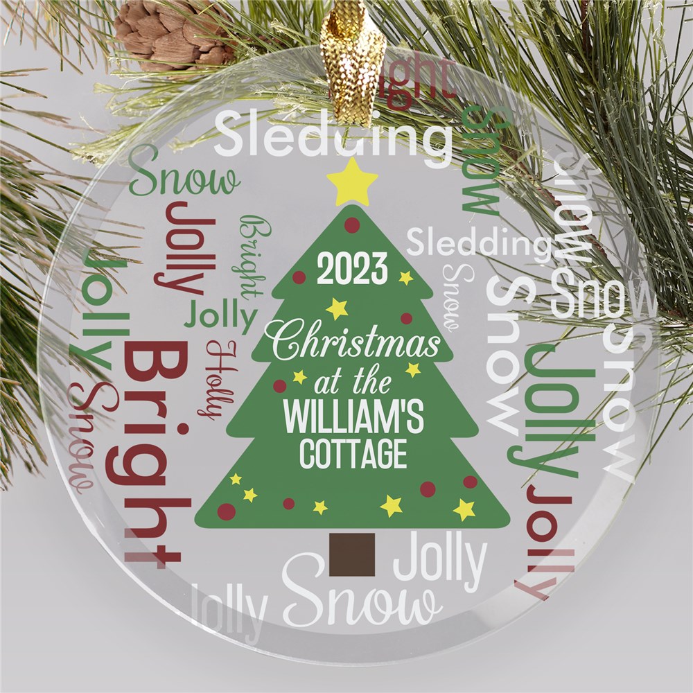 Personalized Family Ornaments | Word-Art Christmas Tree Ornament