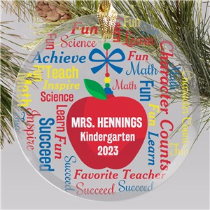 Personalized Teacher Ornaments | Word-Art Ornaments For Teachers