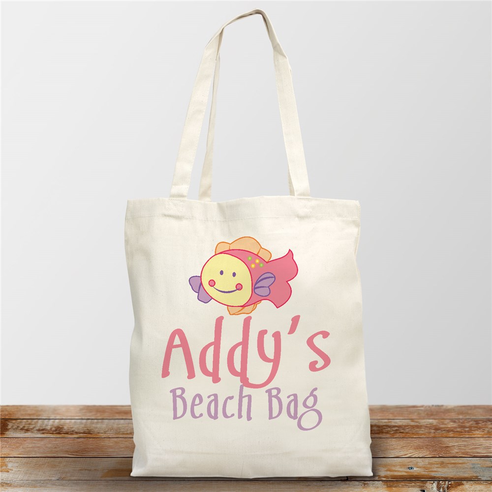 Splish Splash Personalized Canvas Beach Tote Bag