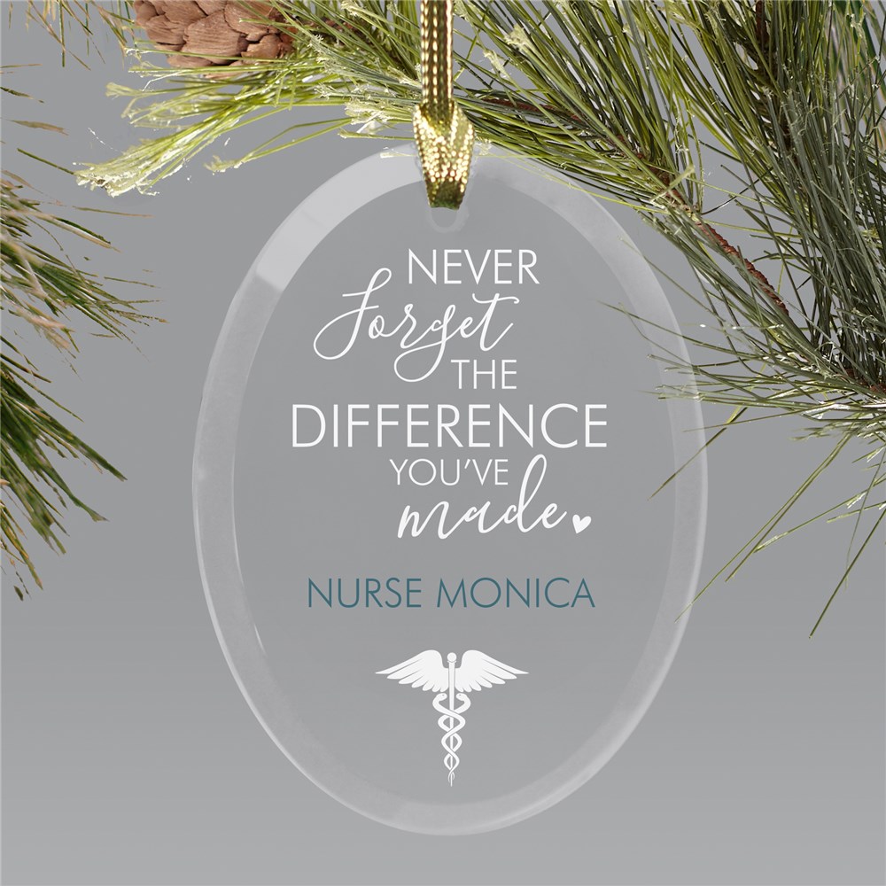 Personalized Never Forget The Difference You Have Made Oval Ornament
