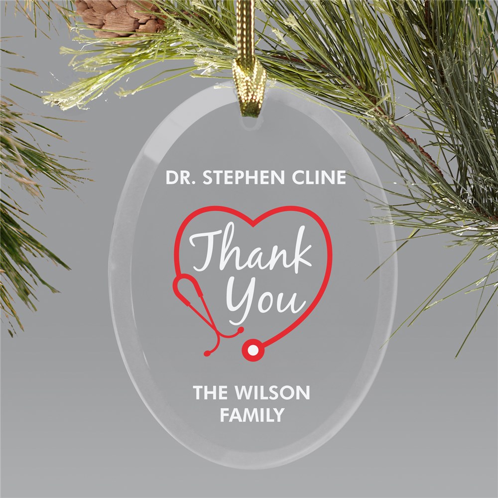 Personalized Thank You Stethoscope Doctor Ornament