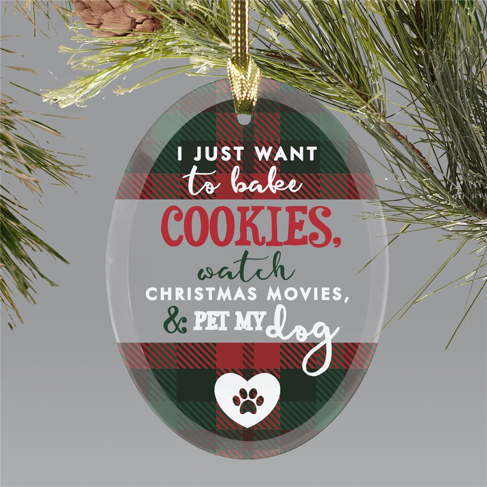Personalized Bake Cookies Oval Glass Ornament