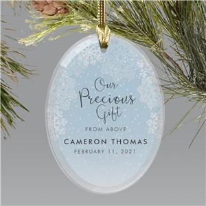 Personalized Precious Gift Oval Glass Ornament