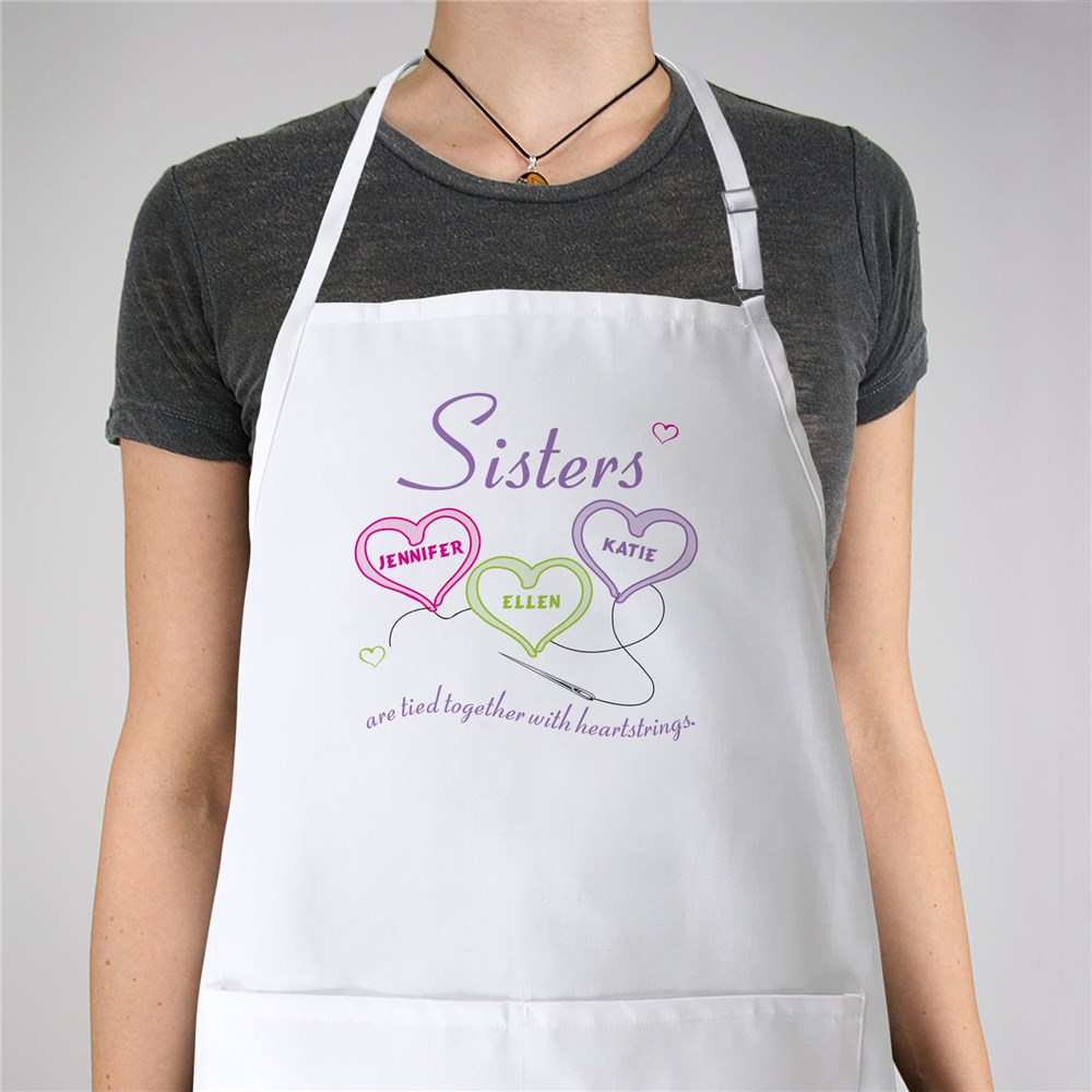 Sisters Heartstrings Personalized Apron | Personalized Aprons