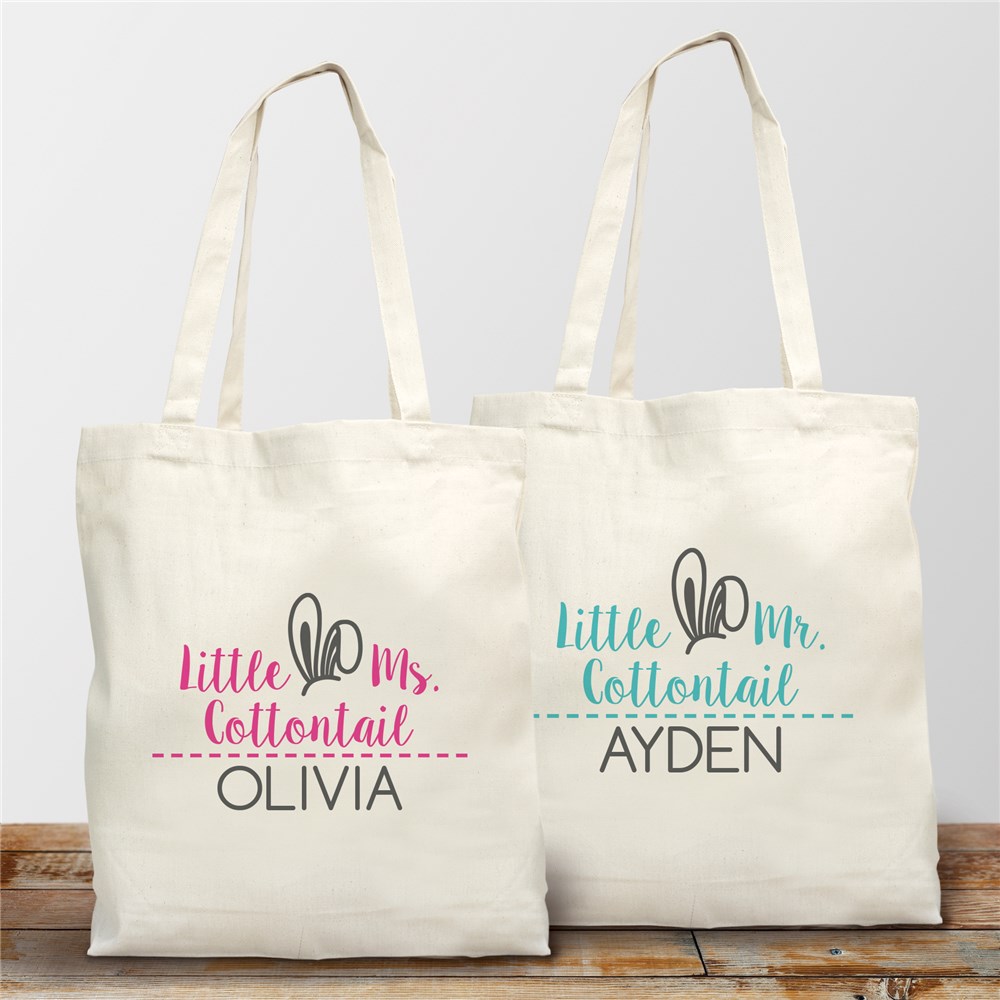 Personalized Little Cottontail Tote Bag