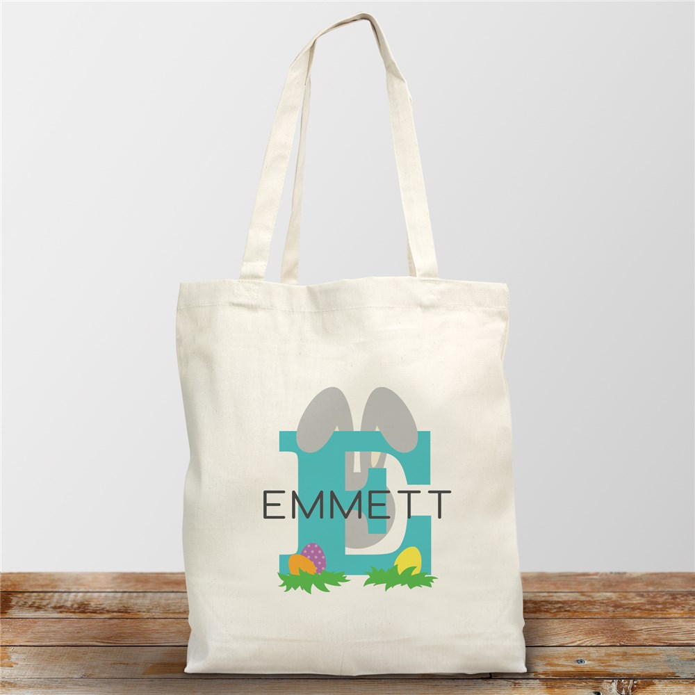 Personalized Easter Eggs with Initial and Name Tote Bag