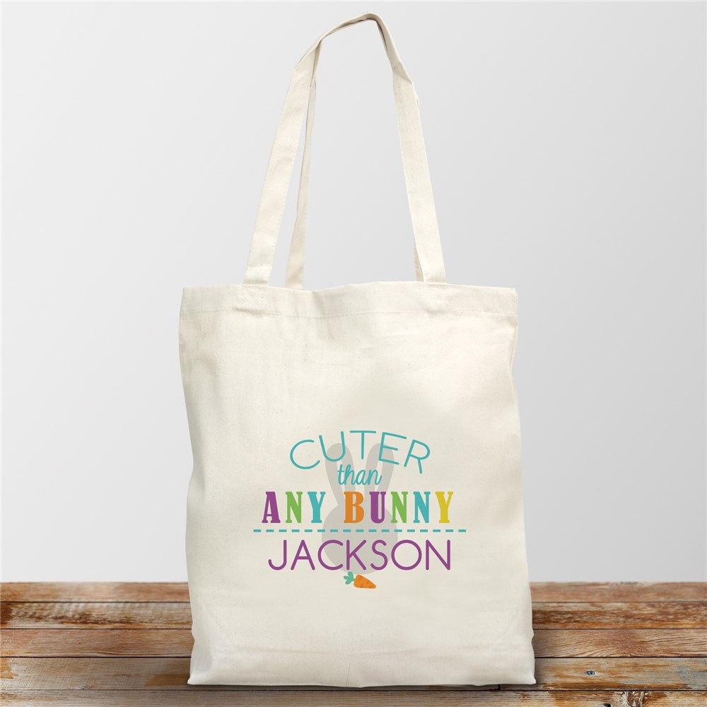 Personalized Cuter Than Any Bunny Easter Tote Bag