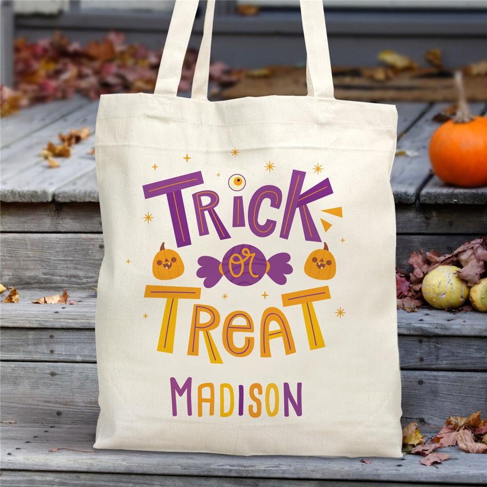 Personalized Trick or Treat Canvas Tote Bag