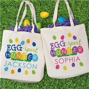 Personalized Egg-Spert Hunter Easter Egg Tote Bag