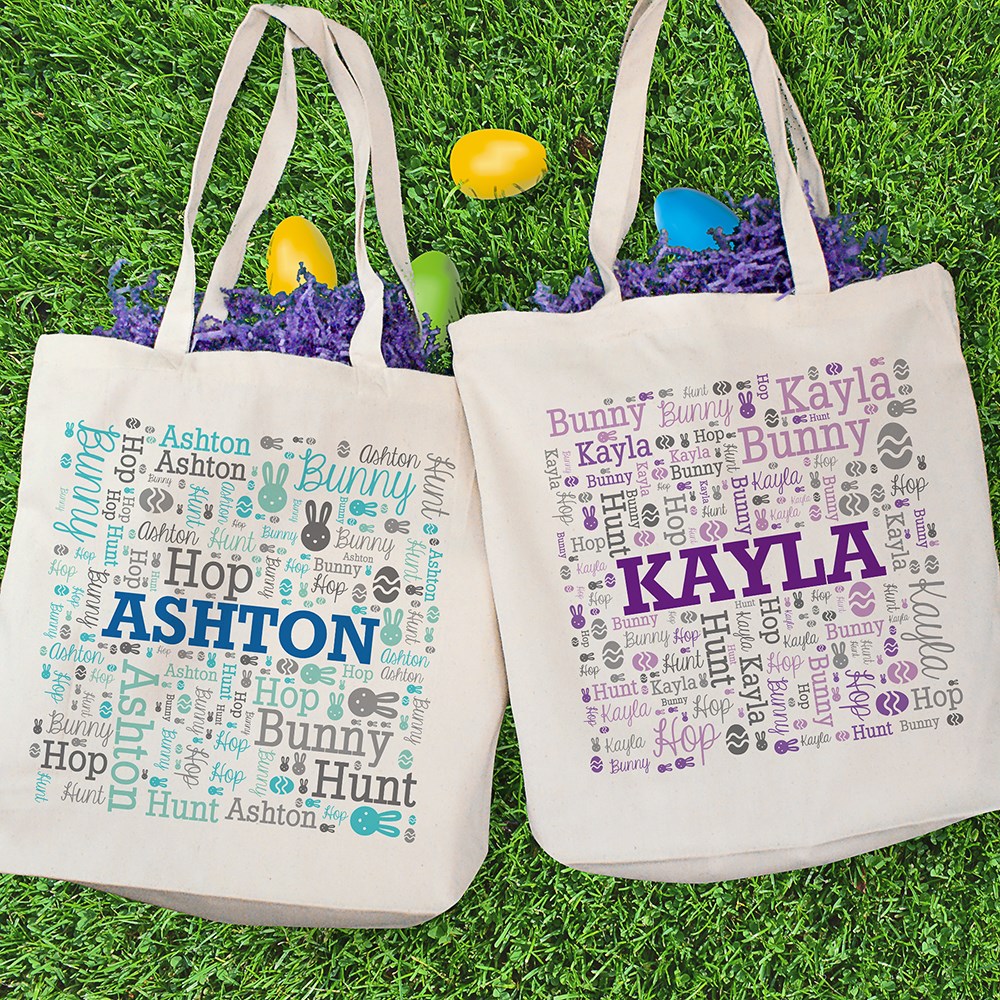 Personalized Spring Word Art Tote Bag