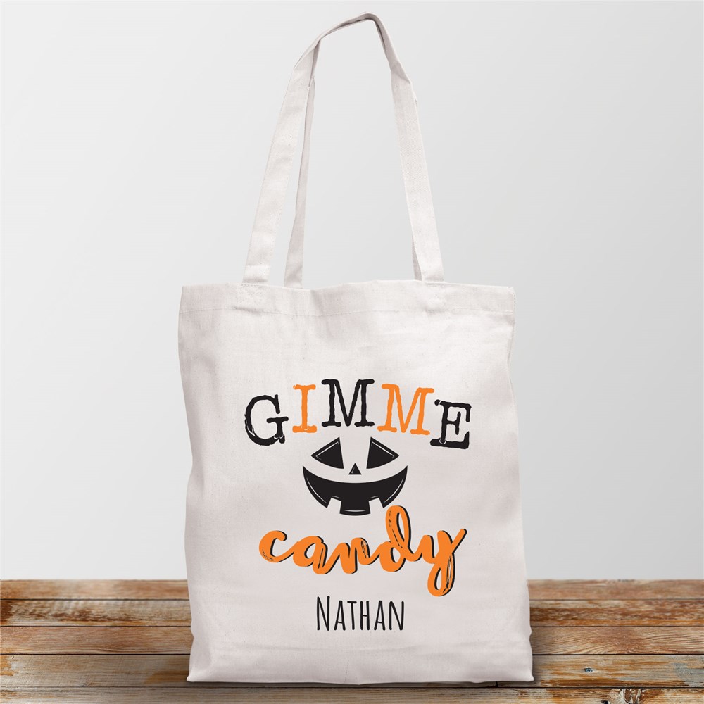 Gimme Candy Personalized Trick or Treat Tote Bag