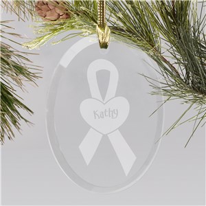 Glass Breast Cancer Awareness Ornament