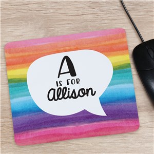 Rainbow Mouse Pad With Name Personalization