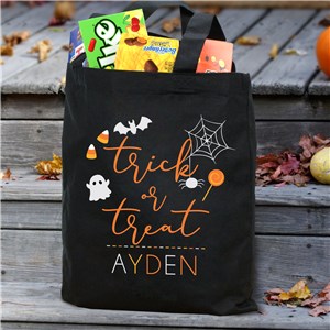 Trick Or Treat Personalized Halloween Tote Bag