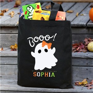 Personalized Ghost Trick or Treat Tote Bag 8217072BK