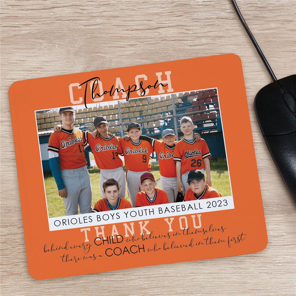 Personalized Thank You Coach Mouse Pad 8220359