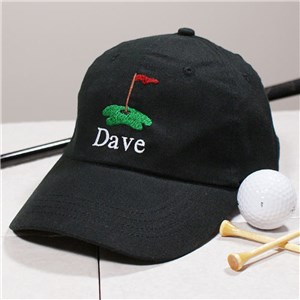 Embroidered Golf Black Hat 822706BK