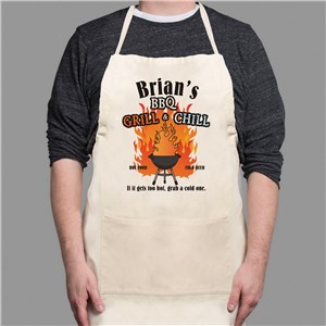 BBQ Grill & Chill Personalized Apron | Personalized Aprons