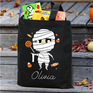 Personalized Mummy Trick or Treat Black Tote Bag 8237402BK