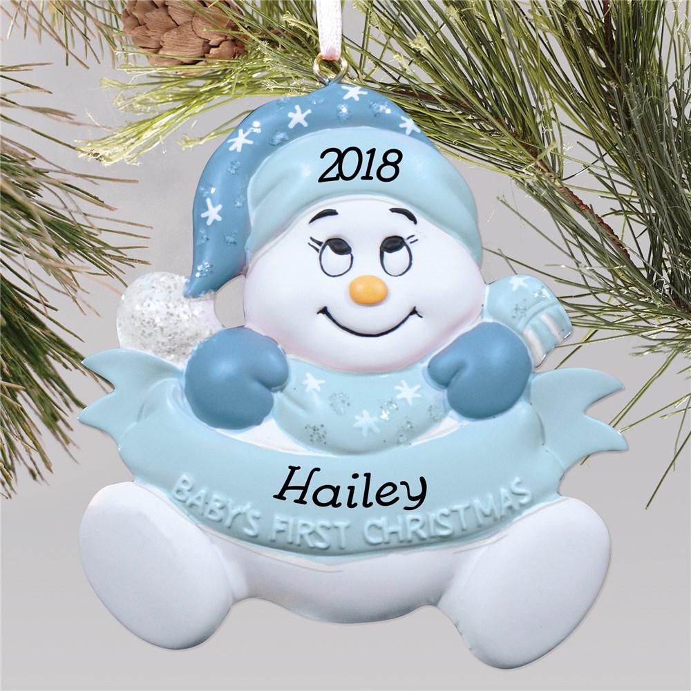 Snow Baby Personalized Baby's First Christmas Ornament GiftsForYouNow
