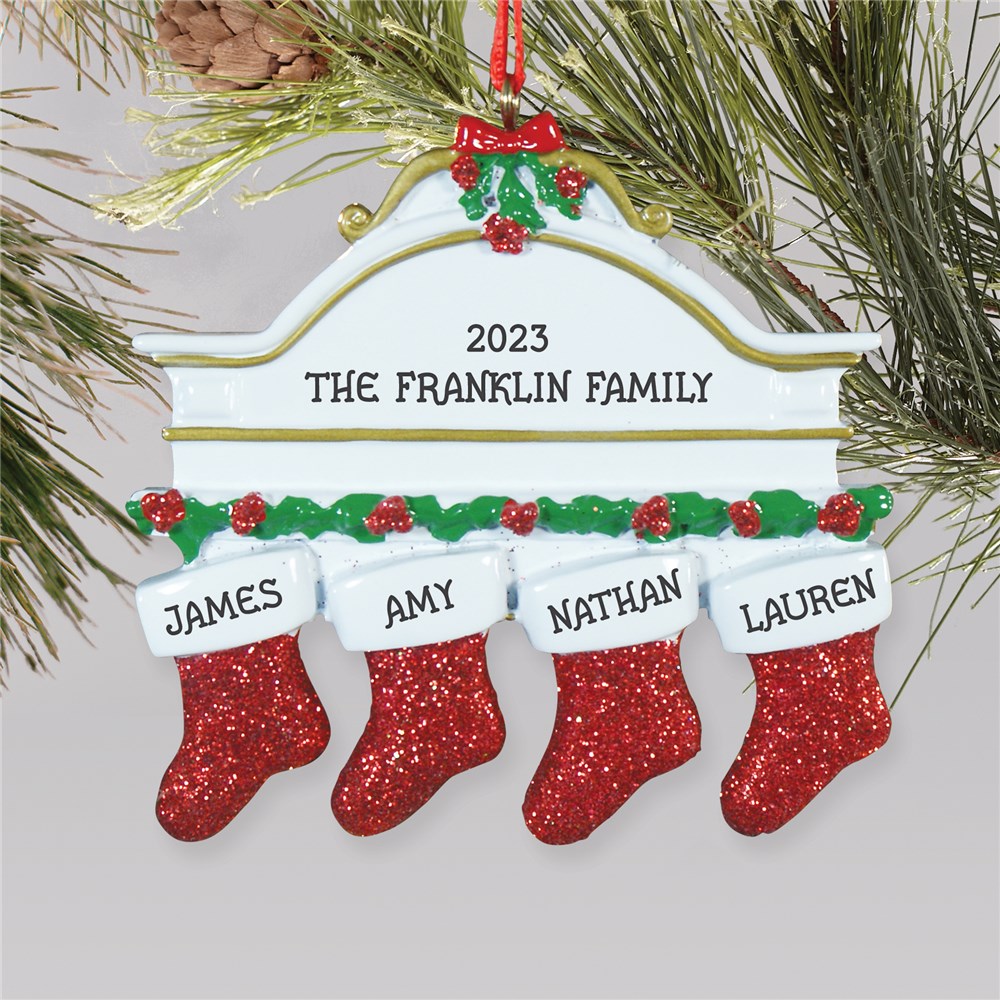 Personalized White Mantle Ornament | Personalized Family Christmas Ornaments