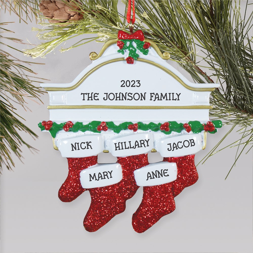 Personalized White Mantle Ornament | Personalized Family Christmas Ornaments