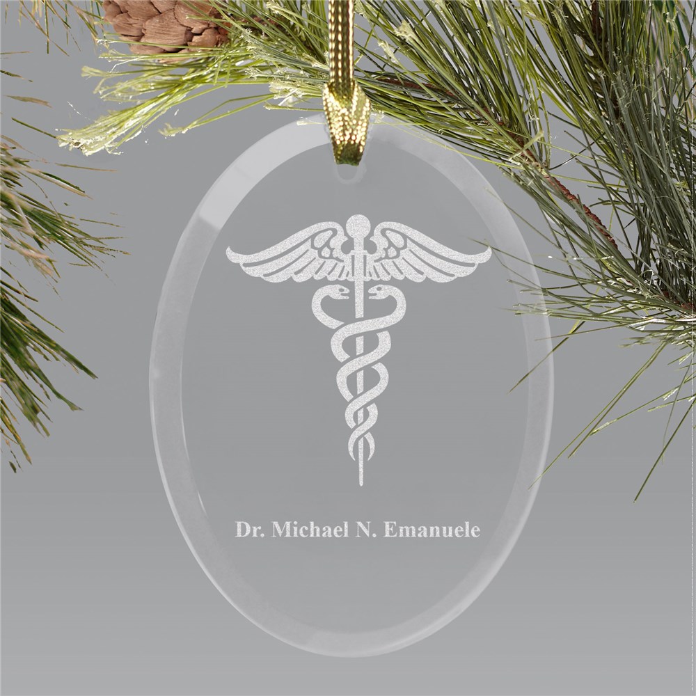 Medical Engraved Oval Glass Ornament | Medical Christmas Ornaments