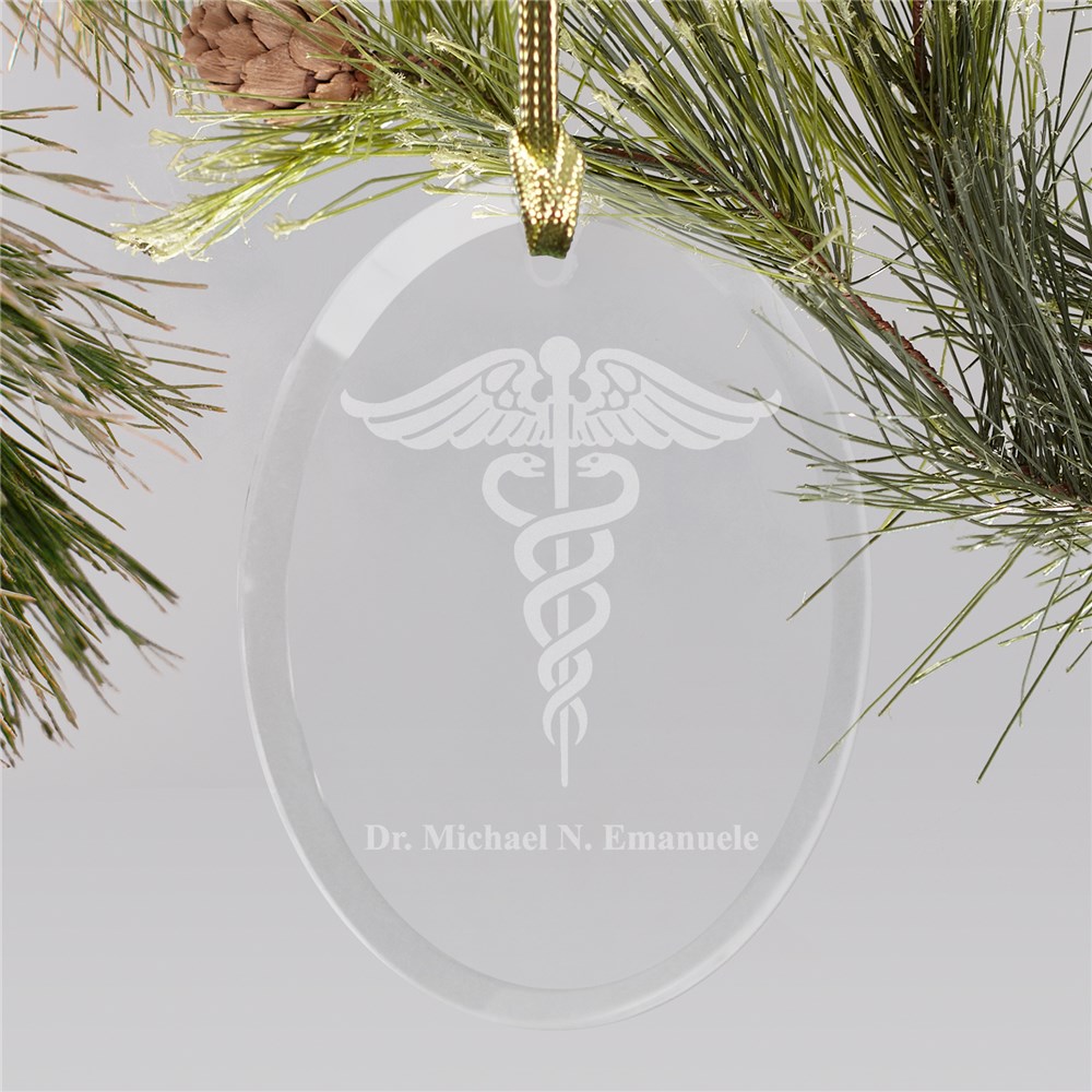 Medical Engraved Oval Glass Ornament | Medical Christmas Ornaments