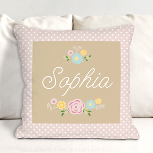 Image of Personalized Baby Floral Throw Pillow
