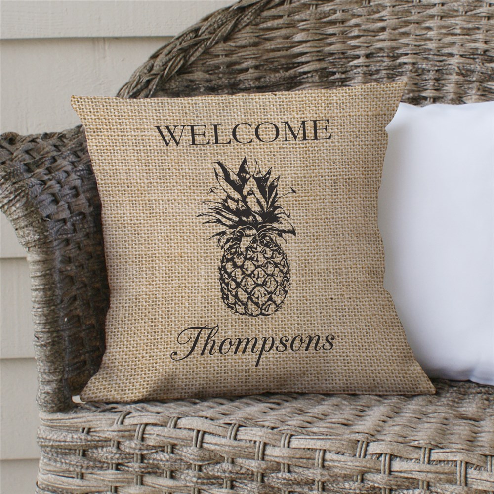 Welcome Throw Pillow | Pineapple Throw Pillow