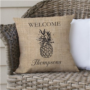 Welcome Throw Pillow | Pineapple Throw Pillow