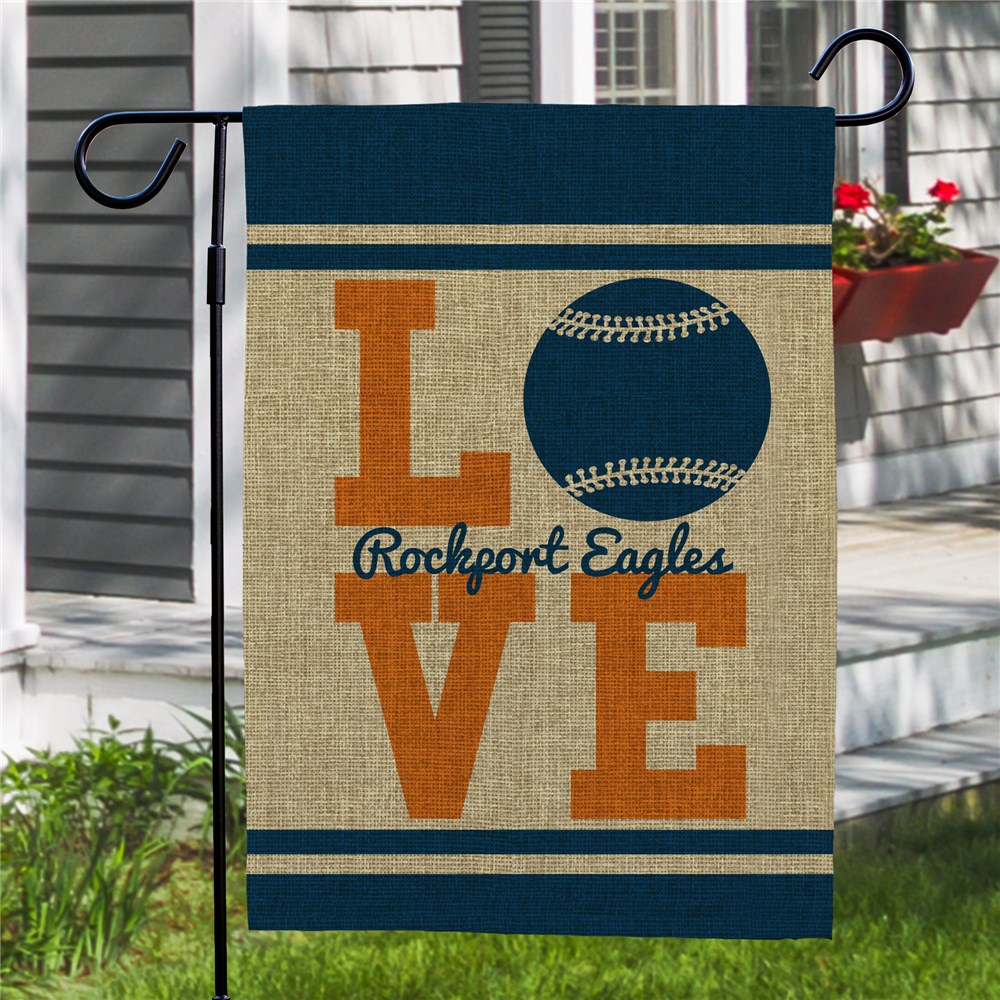 Personalized Love Sports Burlap Garden Flag 830106192BX