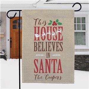 Personalized Believes In Santa Garden Flag | Personalized Christmas Flags