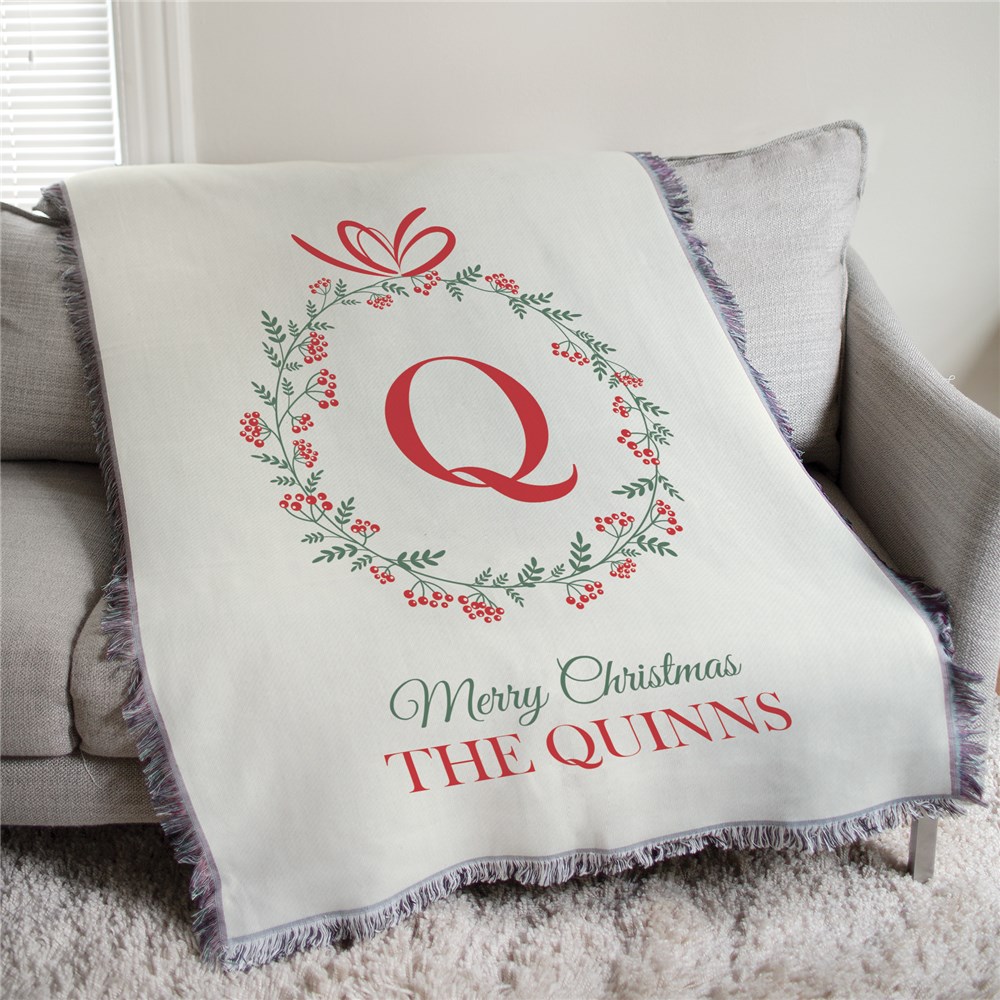 Personalized Holiday Family 50x60 Afghan Throw