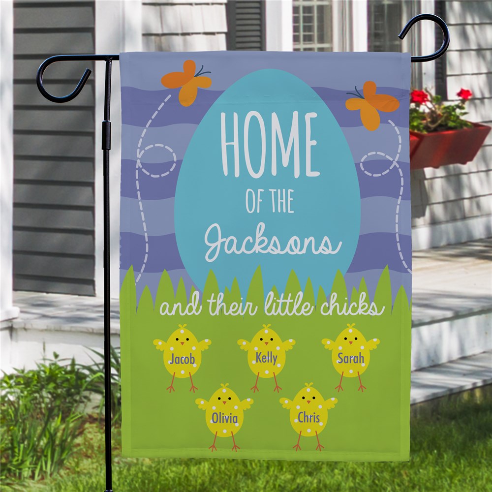 Personalized Garden Flags |Spring Chick Yard Flag for Family