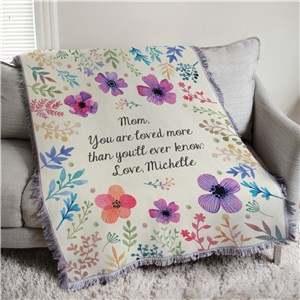 Personalized Floral 50x60 Afghan Throw 830112305L