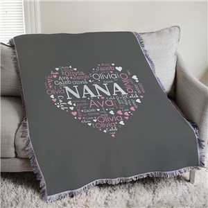 Personalized Heart Word Art 50x60 Afghan Throw 830113065L