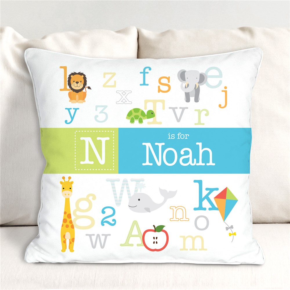 Personalized Alphabet Throw Pillow for Nursery
