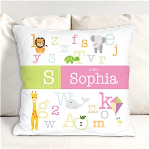 Personalized Alphabet Throw Pillow for Nursery
