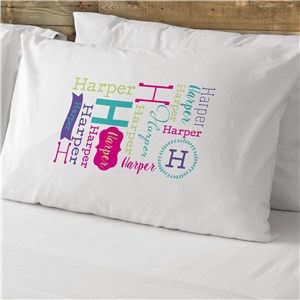 Personalized Repeating Name Cotton Pillowcase