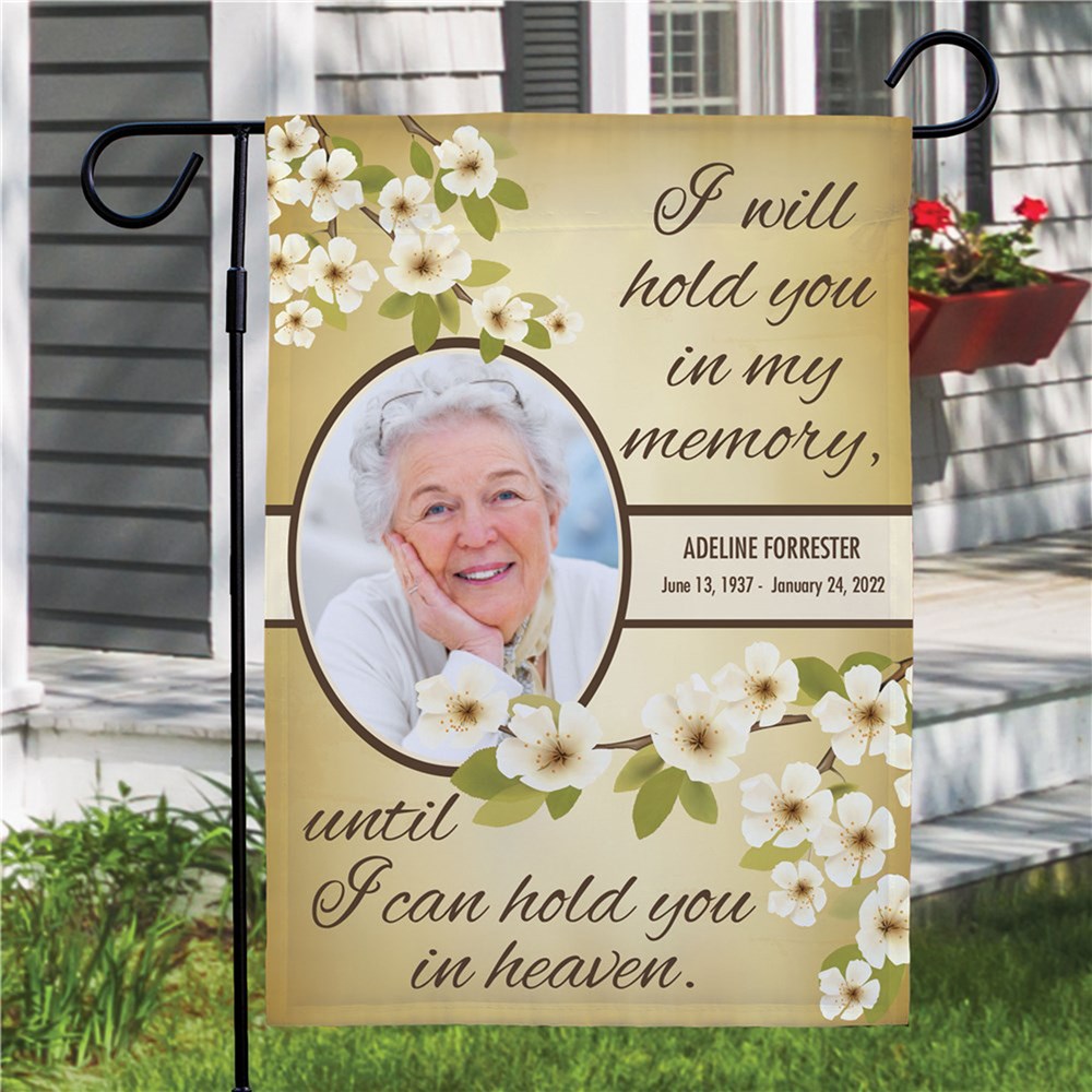 Personalized Hold You In My Memory Memorial Flag | Memorial Garden Flags