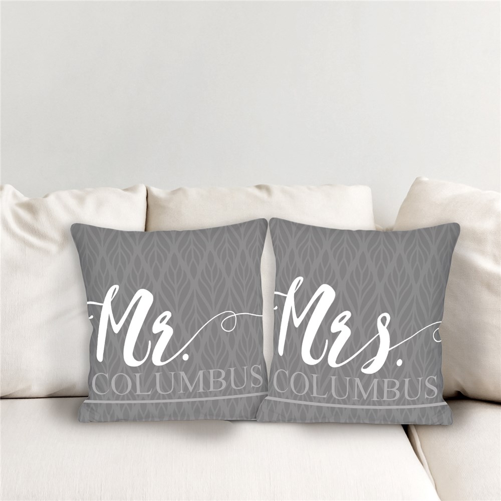 Personalized Mr and Mrs Throw Pillow Set | Personalized Wedding Gifts
