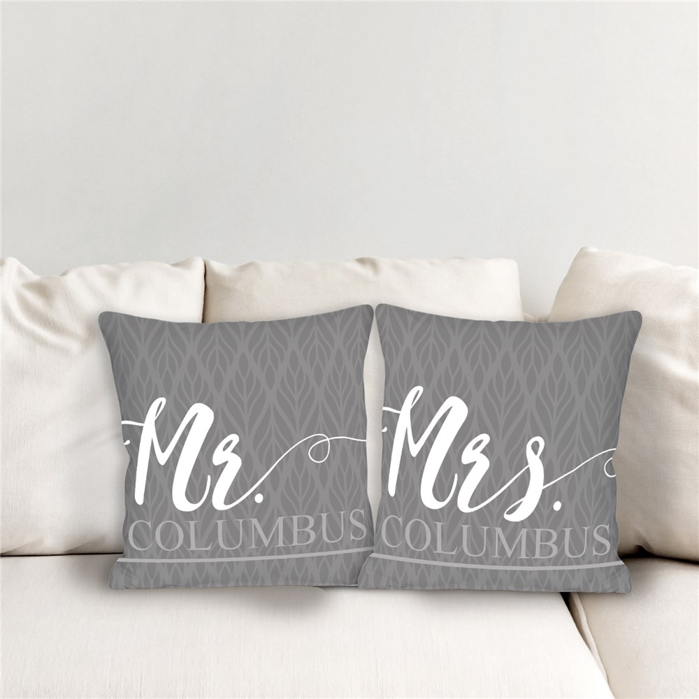 Personalized Mr and Mrs Throw Pillow Set GiftsForYouNow