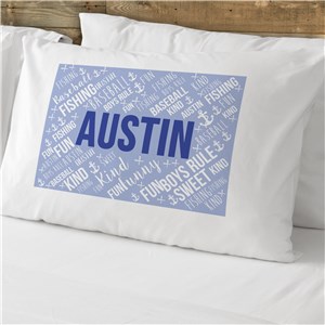 Personalized Kids Word-Art Pillow Case | Personalized Pillowcases For Kids