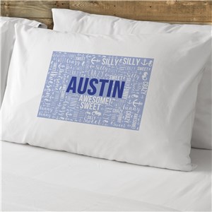Personalized Kids Word-Art Cotton Pillowcase