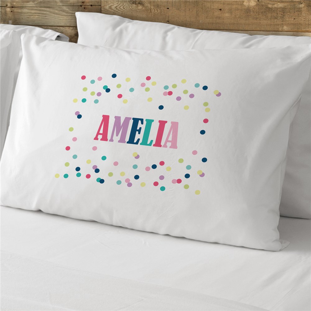 Personalized Polka Dots Cotton Pillowcase