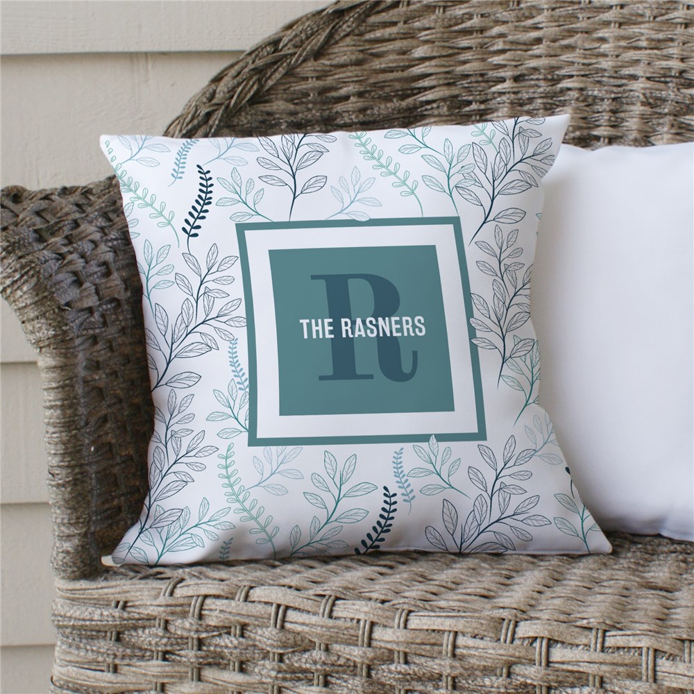 Floral Initial Personalized Throw Pillow GiftsForYouNow