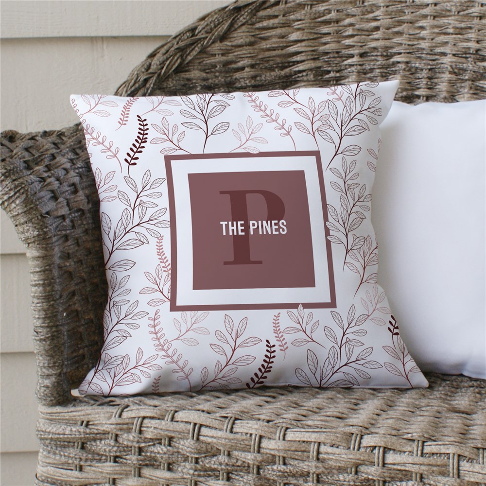 Floral Initial Personalized Throw Pillow GiftsForYouNow